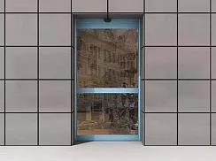 Одностворчатая автоматическая раздвижная дверь 990*2050