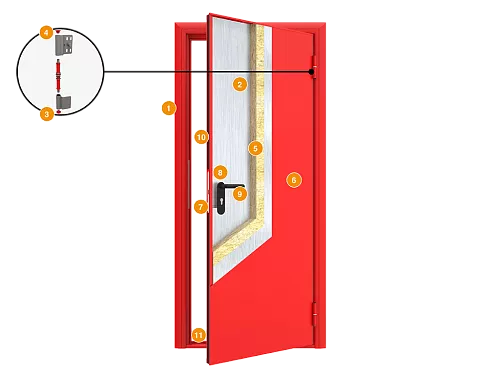 Конструкция Противопожарная дверь DoorHan 680х2050 правая